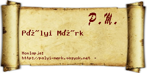 Pályi Márk névjegykártya